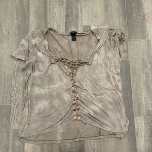 Rue 21 tie front 1x tie dye shirt